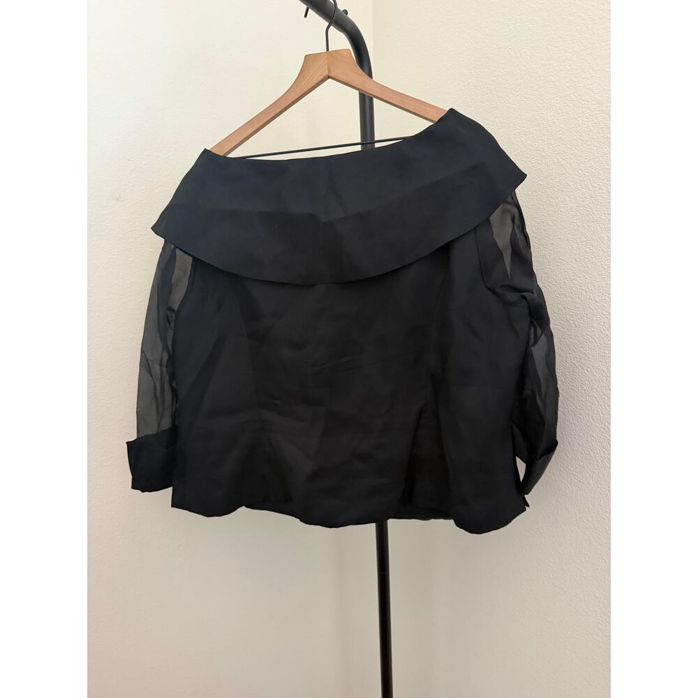 Stunning 100% silk black chetta B Sherrie bloom blouse - Picture 4 of 5